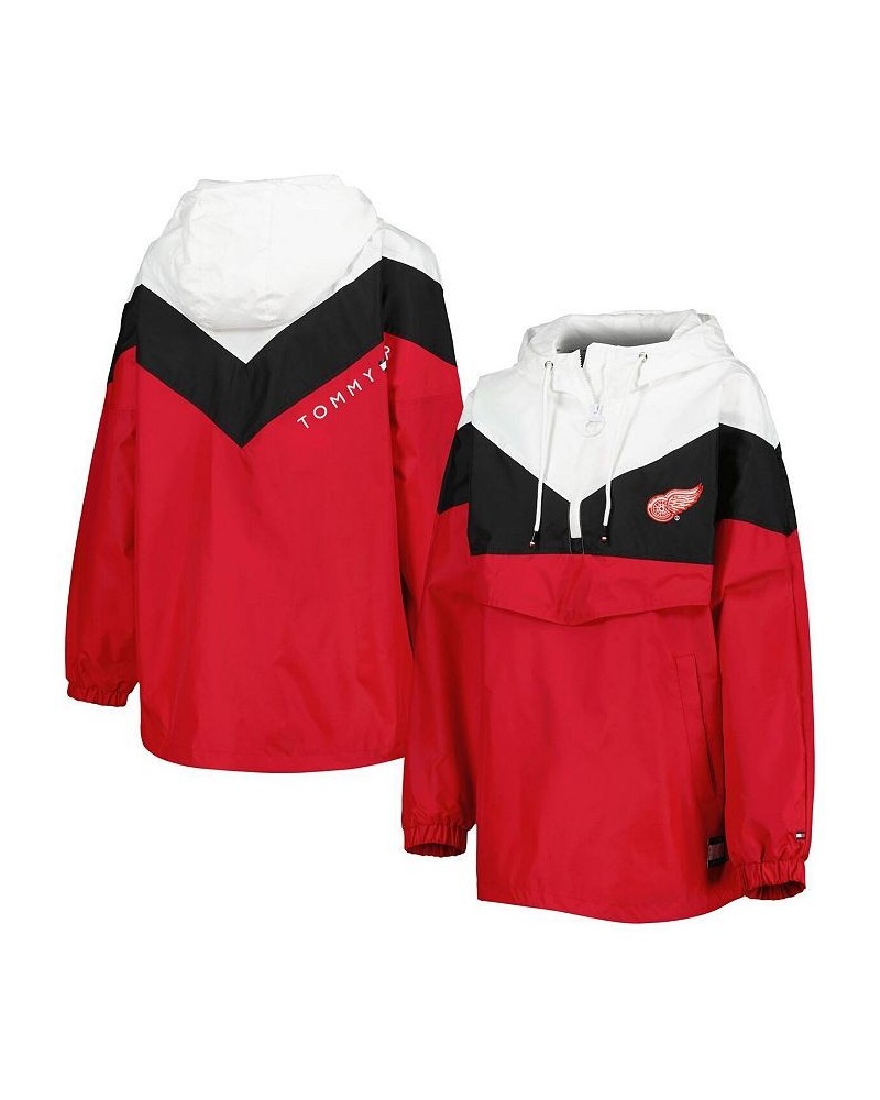 Women's Red White Detroit Red Wings Staci Half-Zip Windbreaker Jacket Red, White $54.00 Jackets