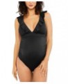 Maternity Ruffled One-Piece Swimsuit Black $36.08 Swimsuits